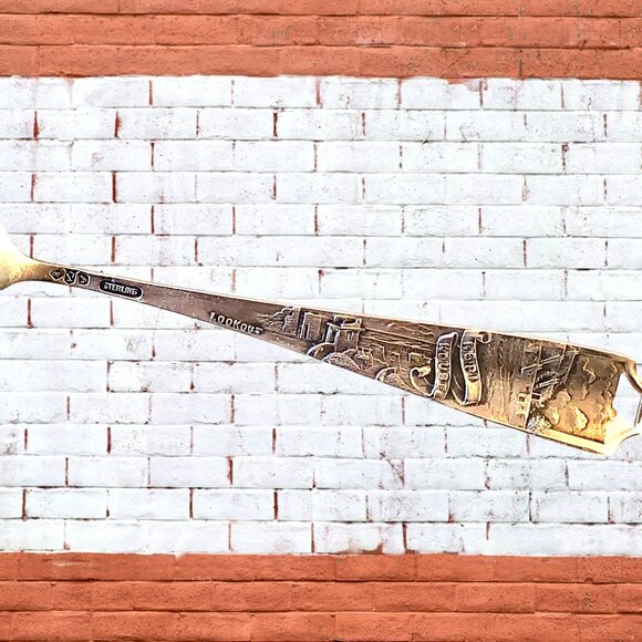 Grand Canyon Arizona Vtg Sterling Silver Souvenir Spoon FRONT + BACK Scenes - Picture 7 of 12